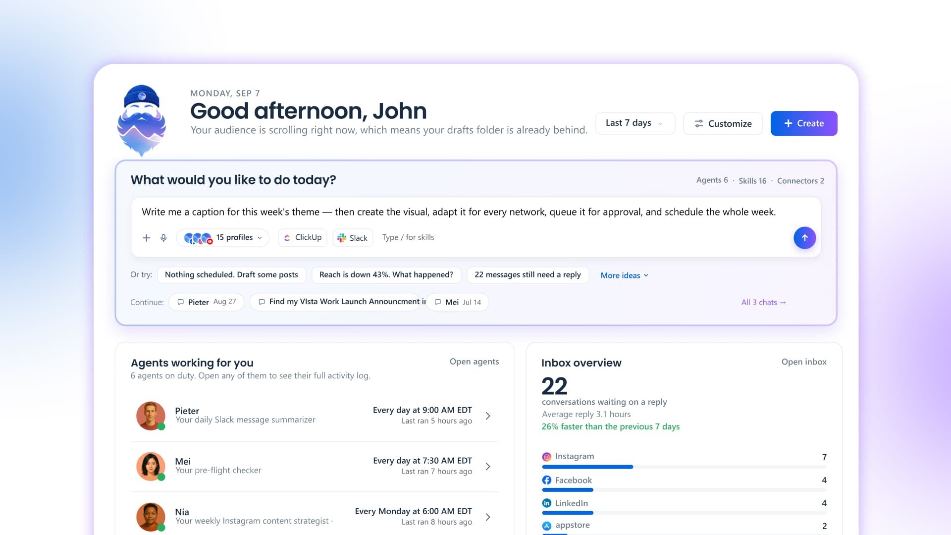 Introducing Vista Home: Your Social Media Morning, in One Screen