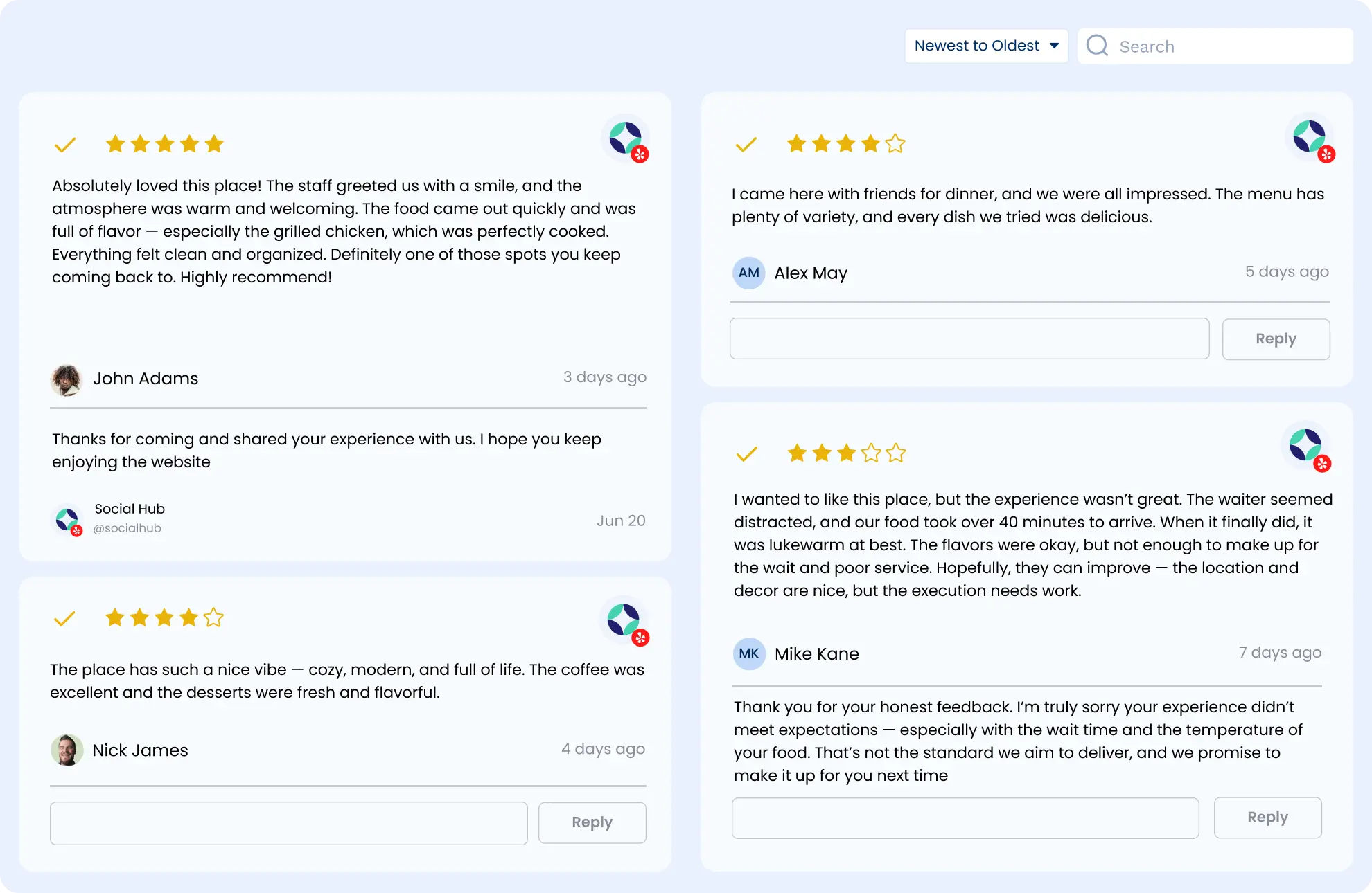 Yelp management tools